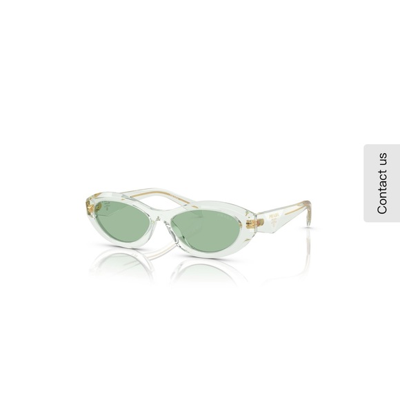 Prada Clear Frame Sunglasses with Green Lenses - Picture 4 of 4